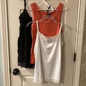 Lot of 3 lacy tank tops